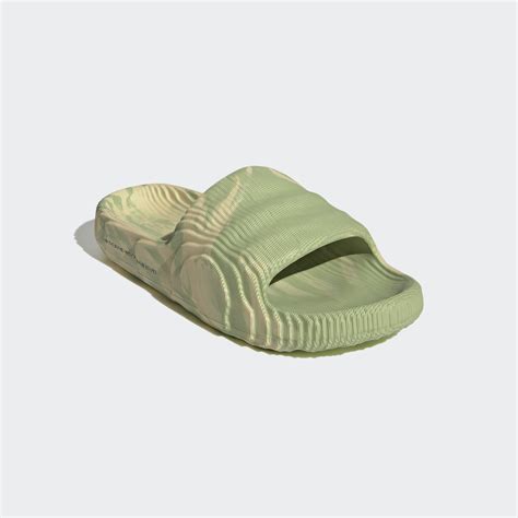 Adidas adilette 22 magic lime shoes in desert sand